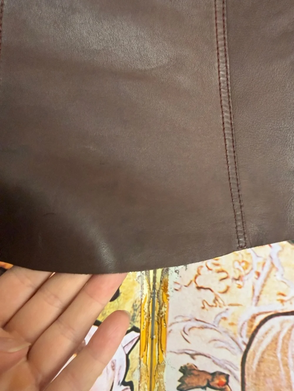 Diesel Vintage Chocolate Soft Leather Wrap Mini Skirt with Button Accent - Picture 14 of 17